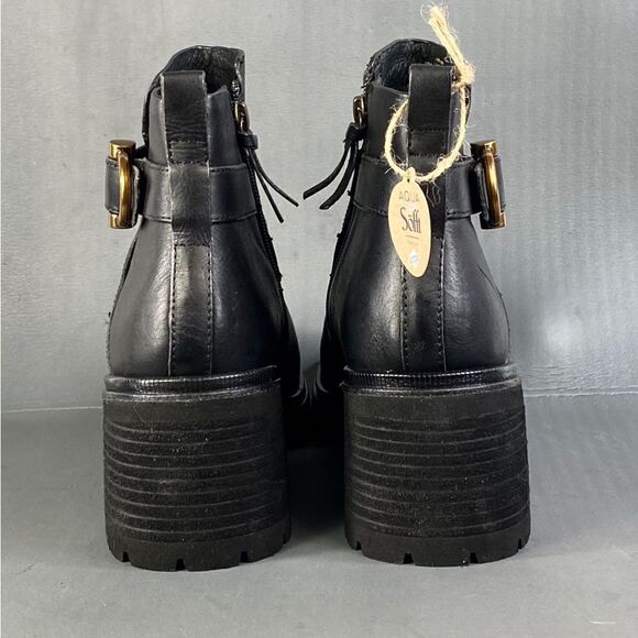 SOFFT WOMEN'S JENINE BLACK leather platform booties size  10 - Picture 6 of 12